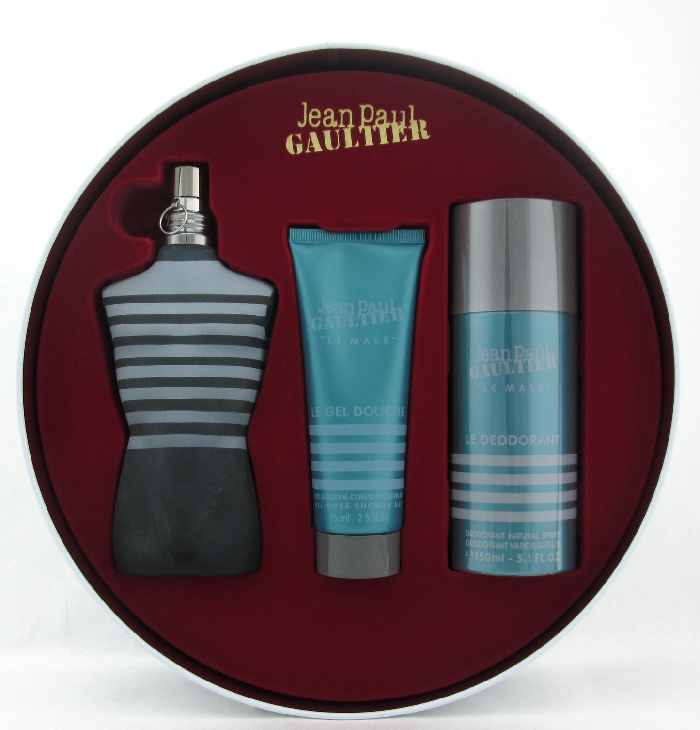 Jean Paul Gaultier Le Male Set for Men: 4.2 oz.EDT Spray+Deodorant Spray+Sh/Gel