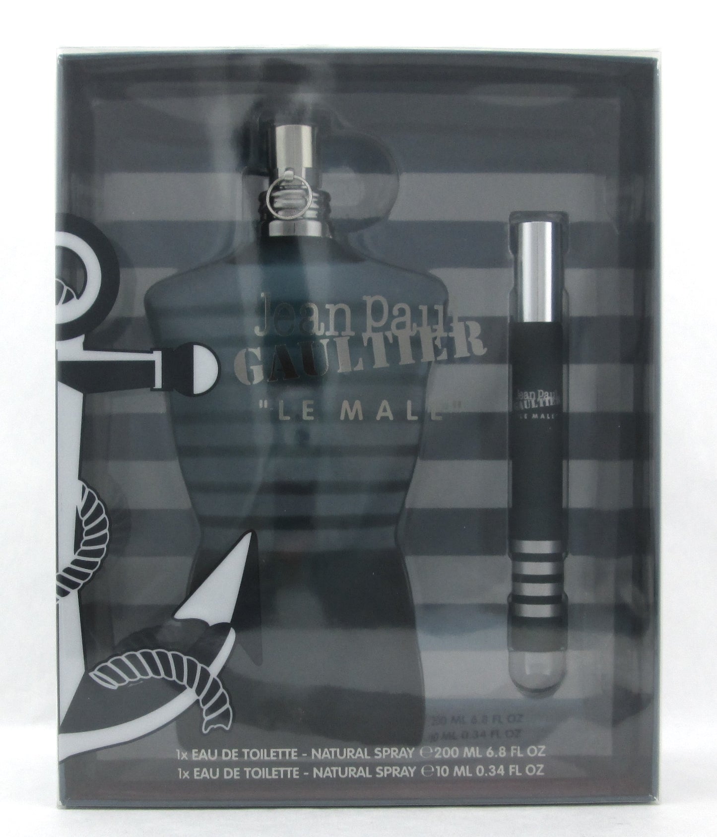 Jean Paul Gaultier Le Male by Jean Paul Gaultier for Men Set: Eau De Toilette Spray 200 ml./ 6.8 oz. + EDT Spray 10 ml./ 0.34 oz.
