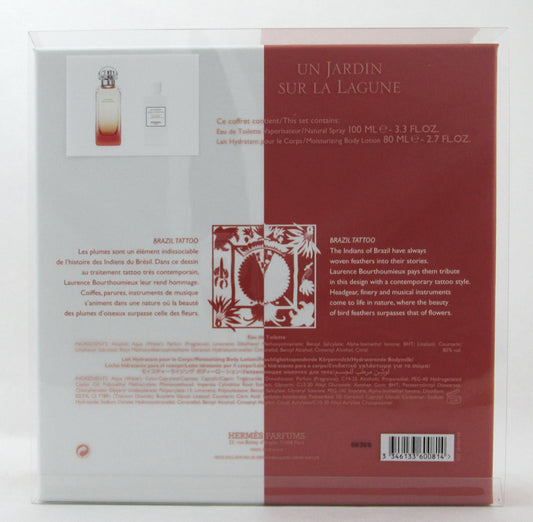 Un Jardin Sur La Lagune Perfume by Hermes Set EDT Spray 3.3 oz. + Body Lotion