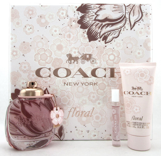 Coach FLORAL 3.0 oz.& 7.5 ml. EDP Spray + 3.3 oz. B/Lotion. New SET for Women