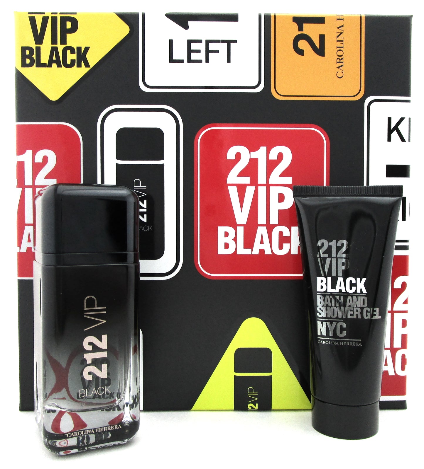 212 VIP BLACK by Carolina Herrera 3.4 oz. EDP Spray +3.4 oz. Shower Gel. New Set
