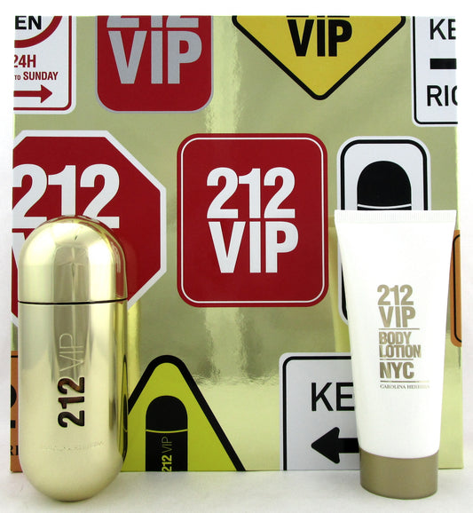 212 VIP by Carolina Herrera 2.7 oz. EDP Spray + 3.4 oz. Body Lotion. New Set.