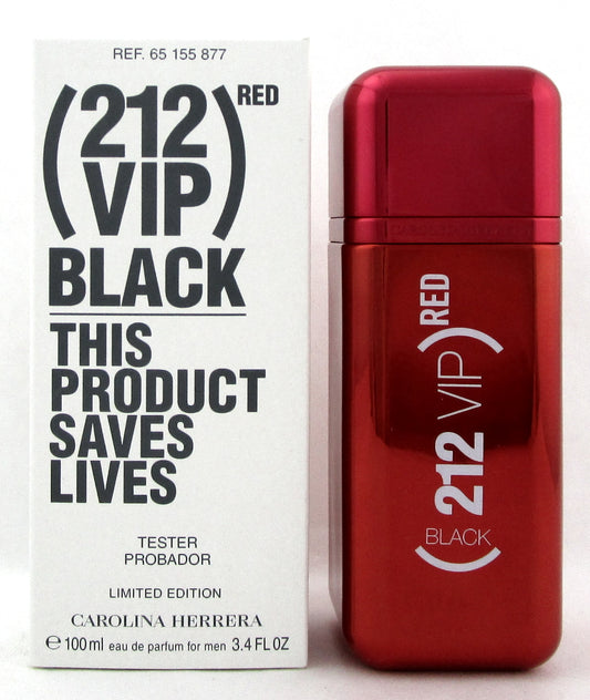 212 VIP BLACK RED Edition by Carolina Herrera 3.4 oz. EDP Spray Men. New Tester