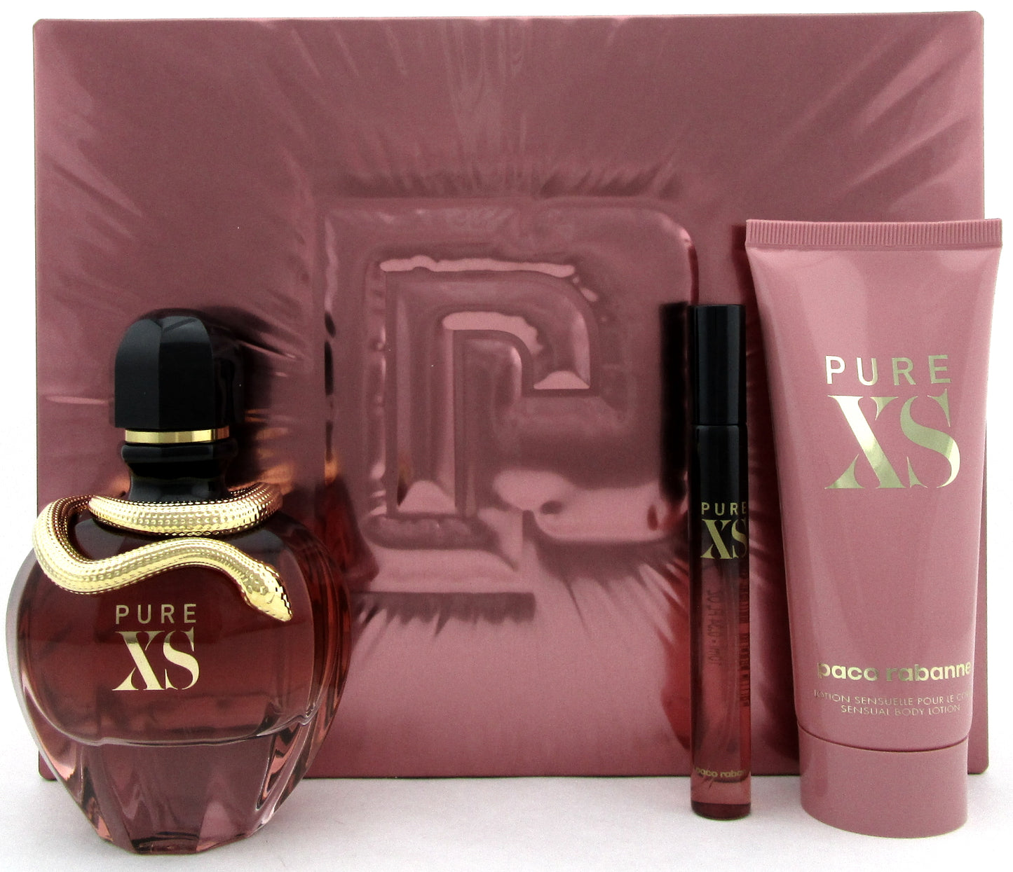 PURE XS for Her by Paco Rabanne 2.7oz.&10ml. EDP Spray + 3.4oz. B/Lotion.New SET