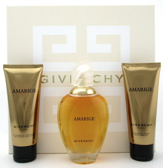 Givenchy Amarige 3.3 oz EDT Spray + 2.5 oz B/Lotion & Sh/Gel. New SET for Women