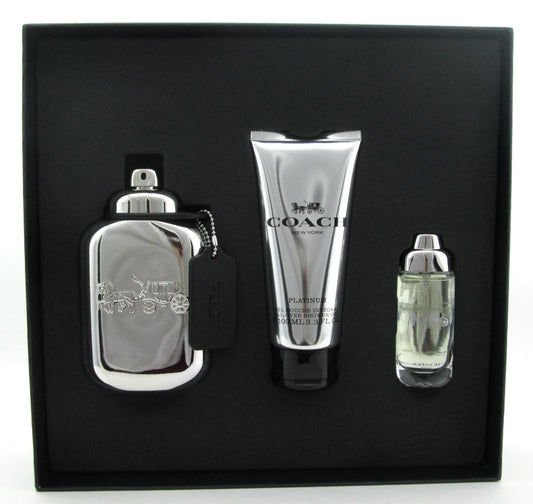Coach Platinum by Coach 3.3 oz.+15 ml. EDP Spray + 3.3 oz.SH/Gel New SET for Men