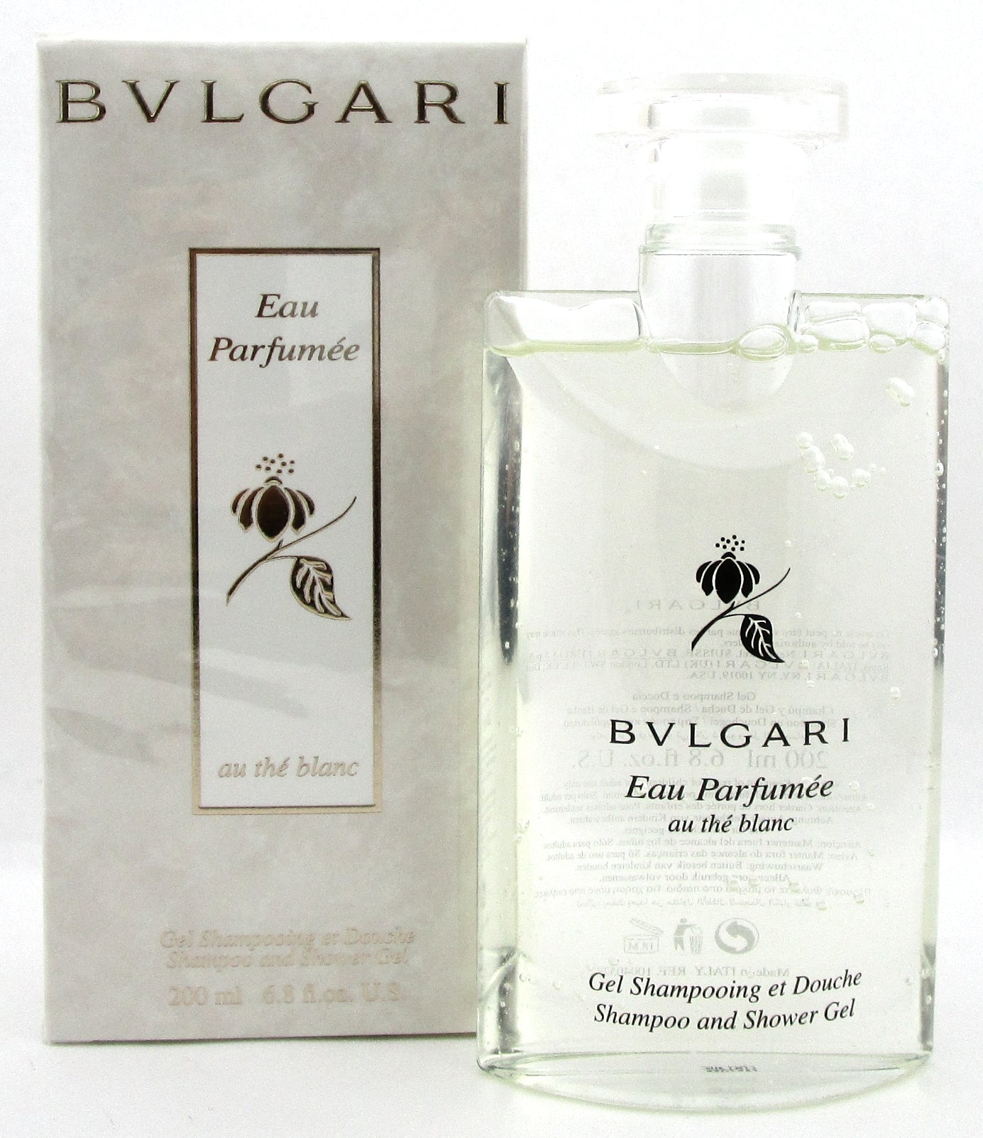 Bvlgari Eau Parfumee Au The Blanc 6.8 oz. Shampoo and Shower Gel NEW Sealed Box.