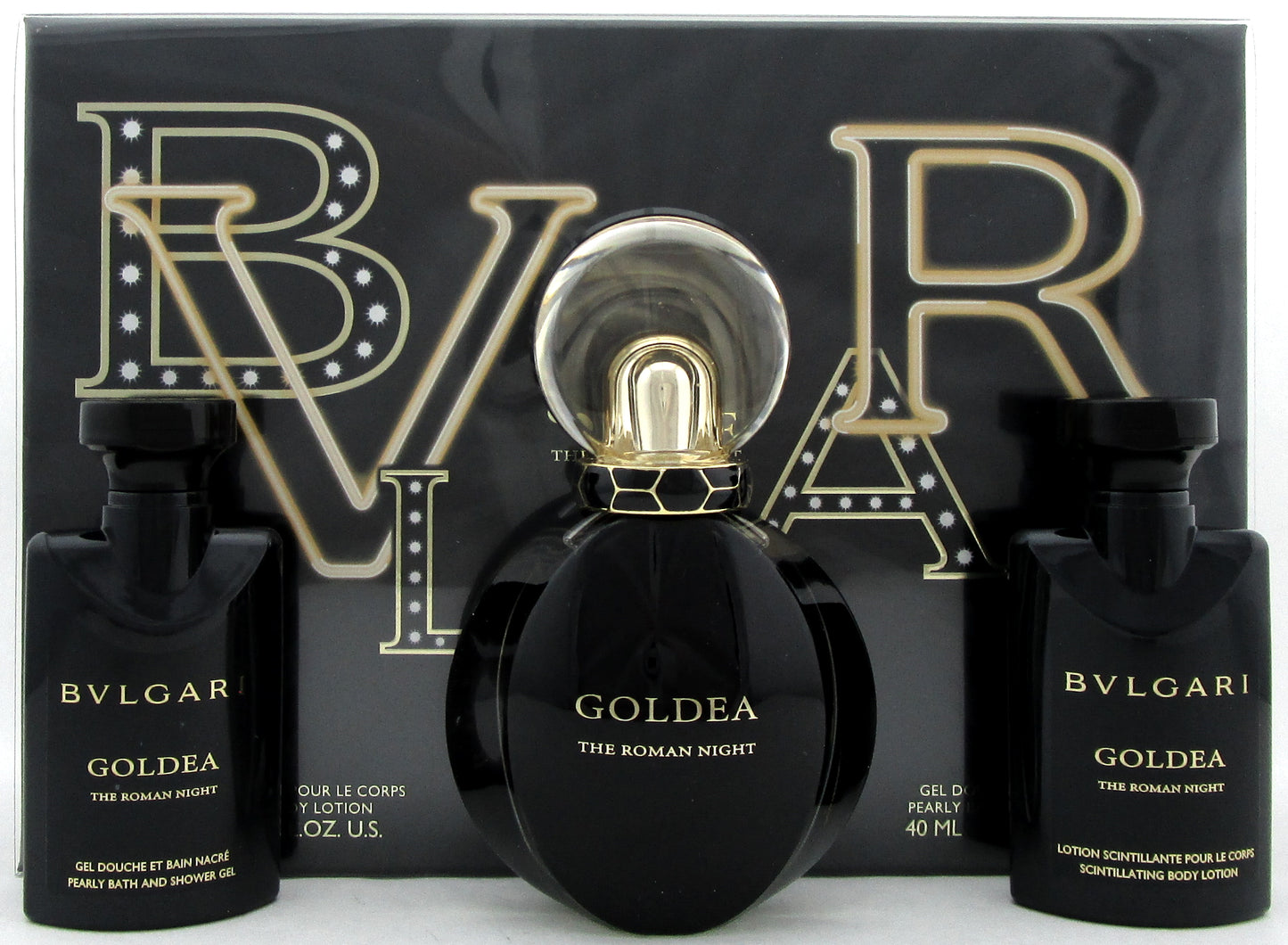 Bvlgari Goldea The ROMAN NIGHT 1.7oz EDP Sensuelle Spray + 1.35oz B/Lot & S/Gel
