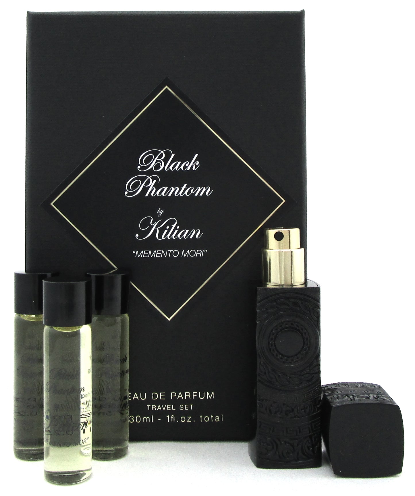 Black Phantom Perfume by Kilian Travel Set 4 x 7.5 ml. EDP Spray.