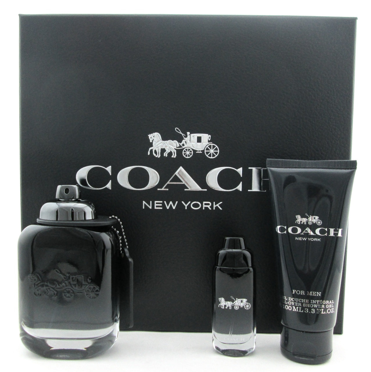 Coach New York for Men 3.3 oz. & 0.5 oz. EDT Spray + 3.3 oz. Shower Gel New Set