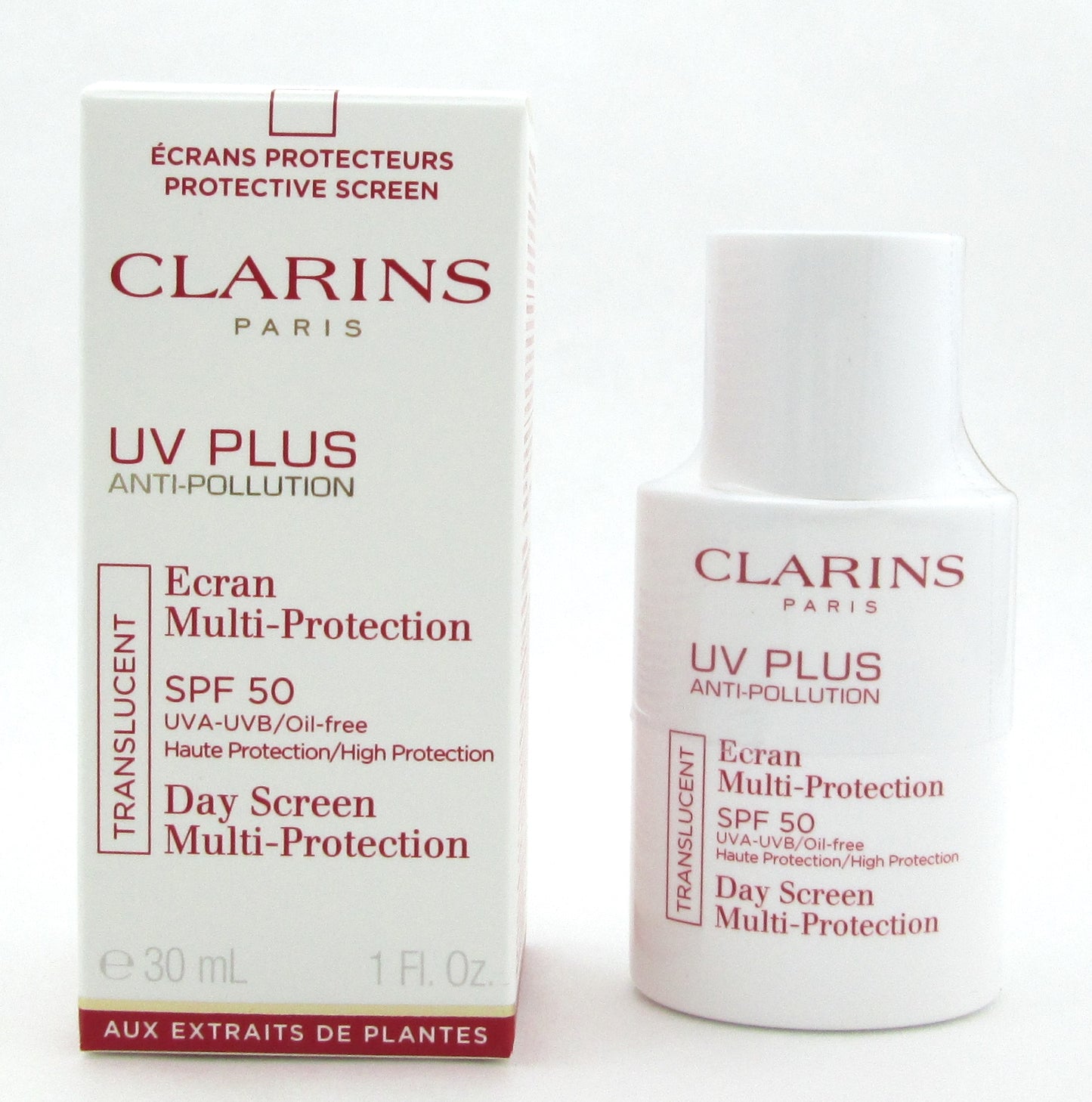 Clarins UV Plus Anti-Pollution Day Screen Multi-Protection SPF 50 Translucent 30 ml./1.0 oz. New