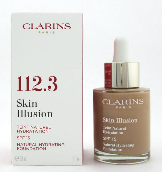 Clarins Skin Illusion Natural Hydrating Foundation SPF 15 # 112.3 Sandalwood 30 ml./ 1 oz.
