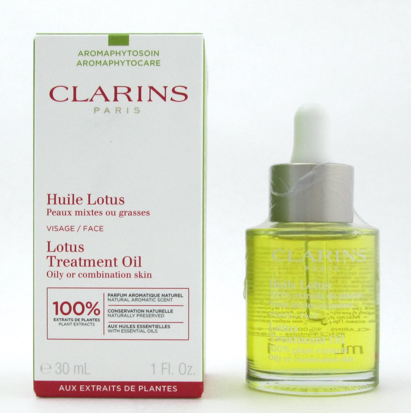 Clarins Lotus Face Treatment Oil with100% plant extracts 30 ml./ 1.0 oz. New