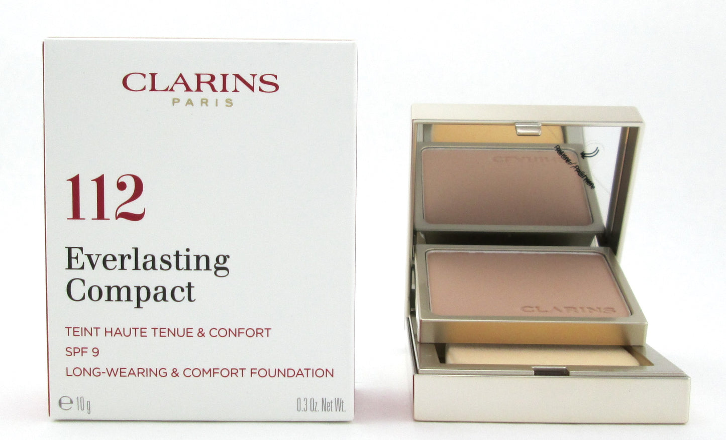 Clarins Everlasting Compact Foundation SPF 9  # 112 Amber 10 g./ 0.3 oz. New