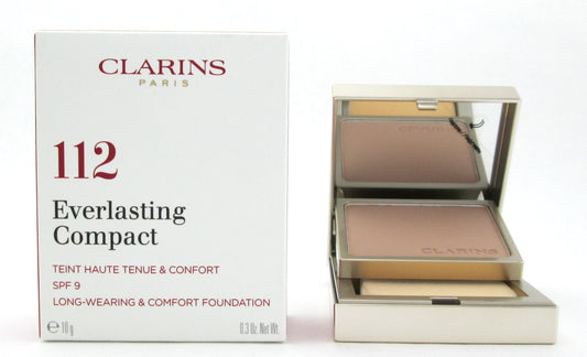 Clarins Everlasting Compact Foundation SPF 9  # 112 Amber 10 g./ 0.3 oz. New