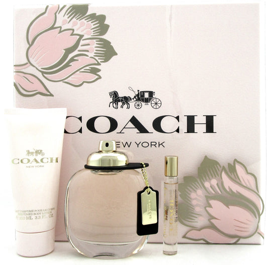 Coach New York Women's Perfume 3.0 oz.EDP Spray 3pc.Set .Brand New in Hard Box.