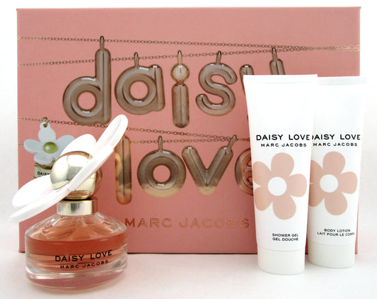 Daisy LOVE by Marc Jacobs Set 1.7oz.EDT Spray+2.5oz.B/L+2.5oz.Sh/Gel.DAMAGED Box