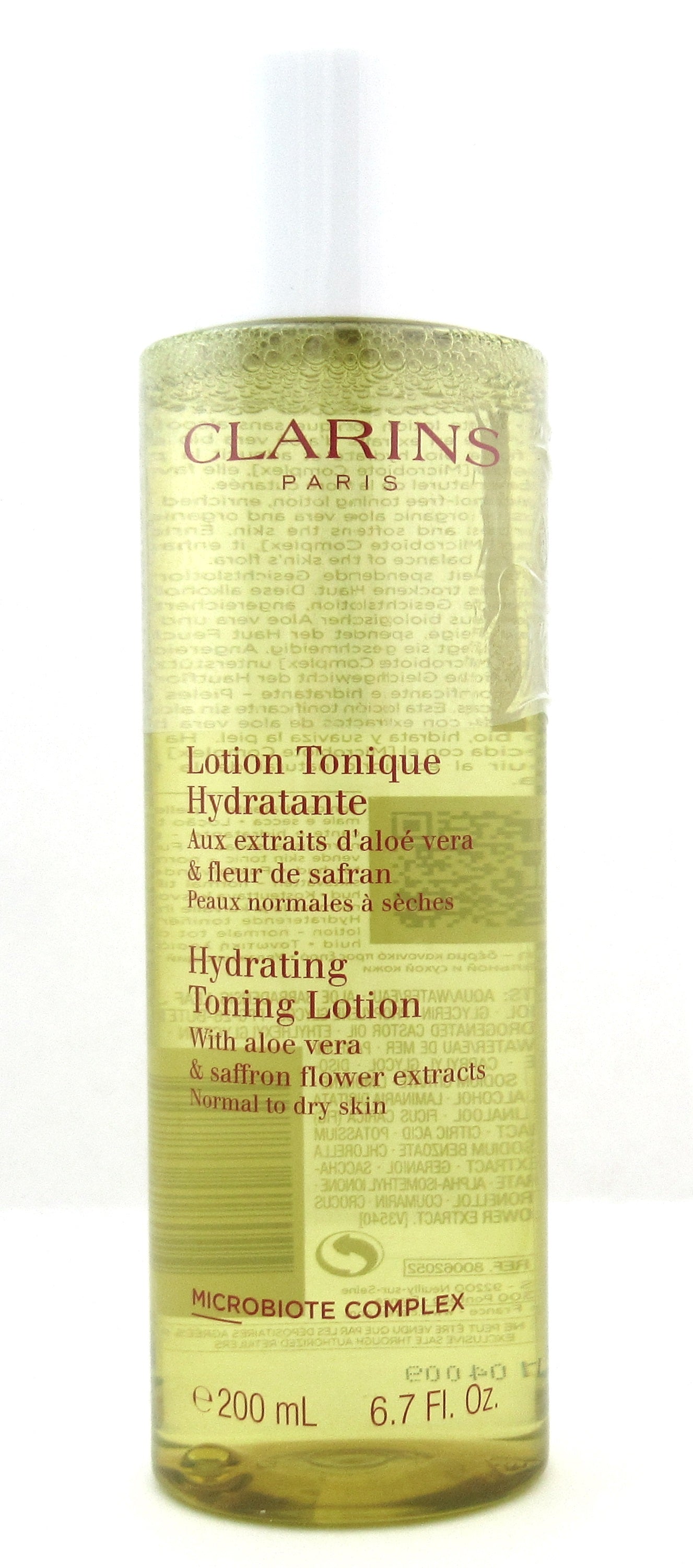 Clarins Hydrating Toning Lotion With Aloe Vera Normal to Dry Skin 200 ml./ 6.7 oz. Sealed