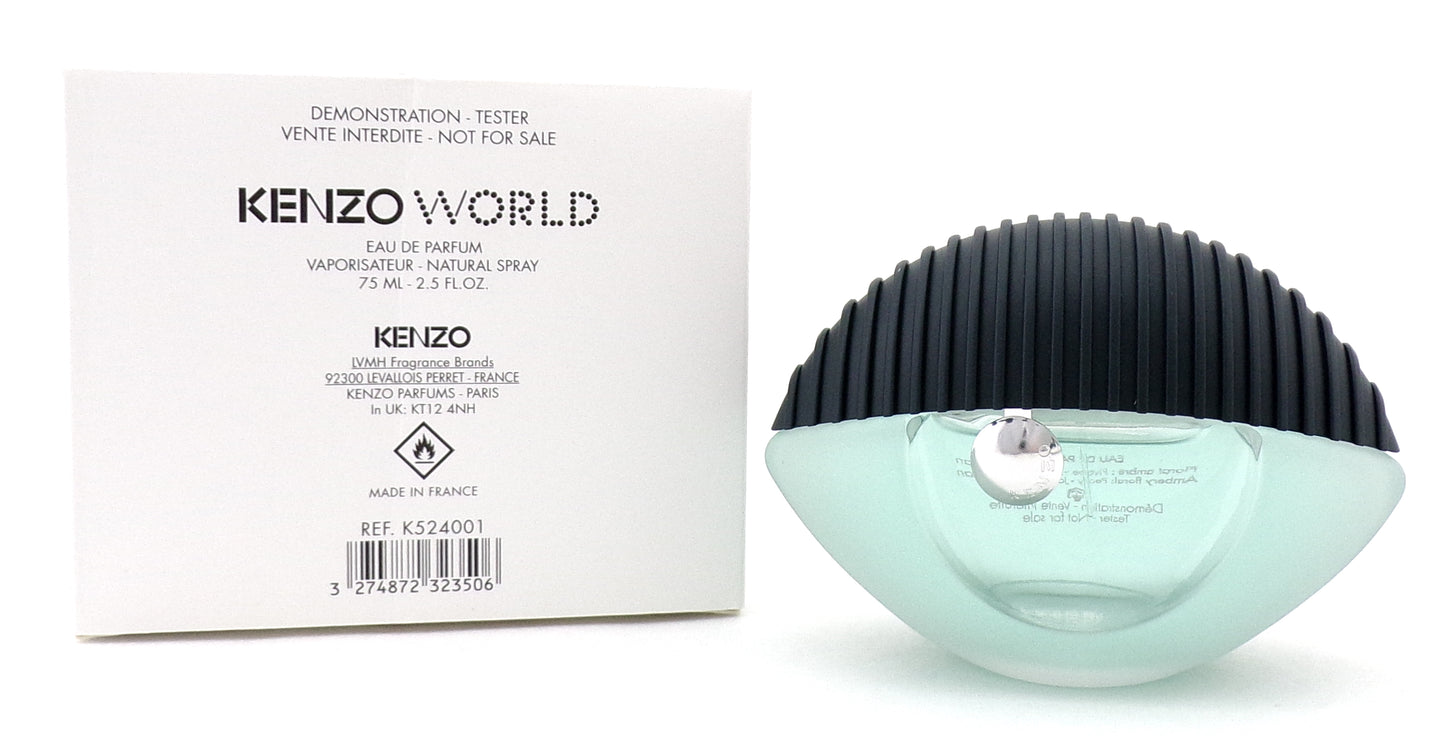 Kenzo World 2.5 oz./ 75 ml. Eau de Parfum Spray for Women. New Tester w/Cap