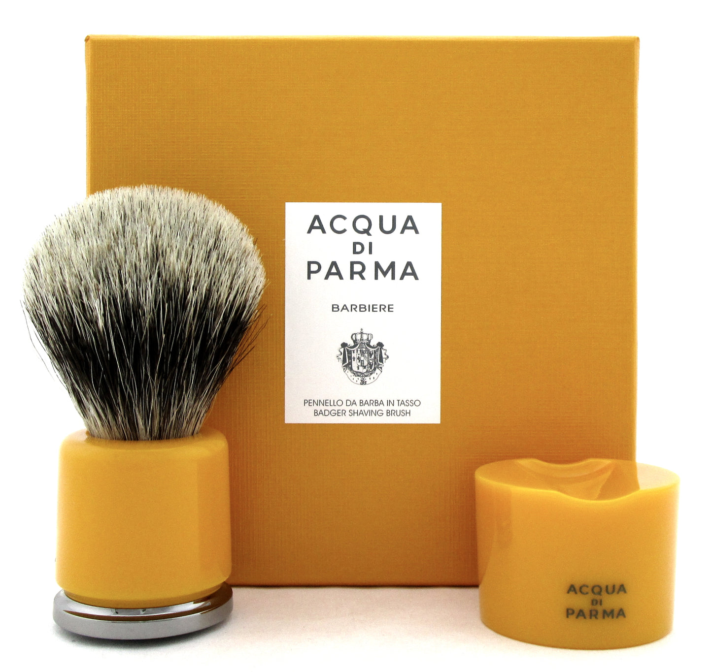 Acqua di Parma Badger Yellow Shaving Brush (with Stand). Brand new. Sealed
