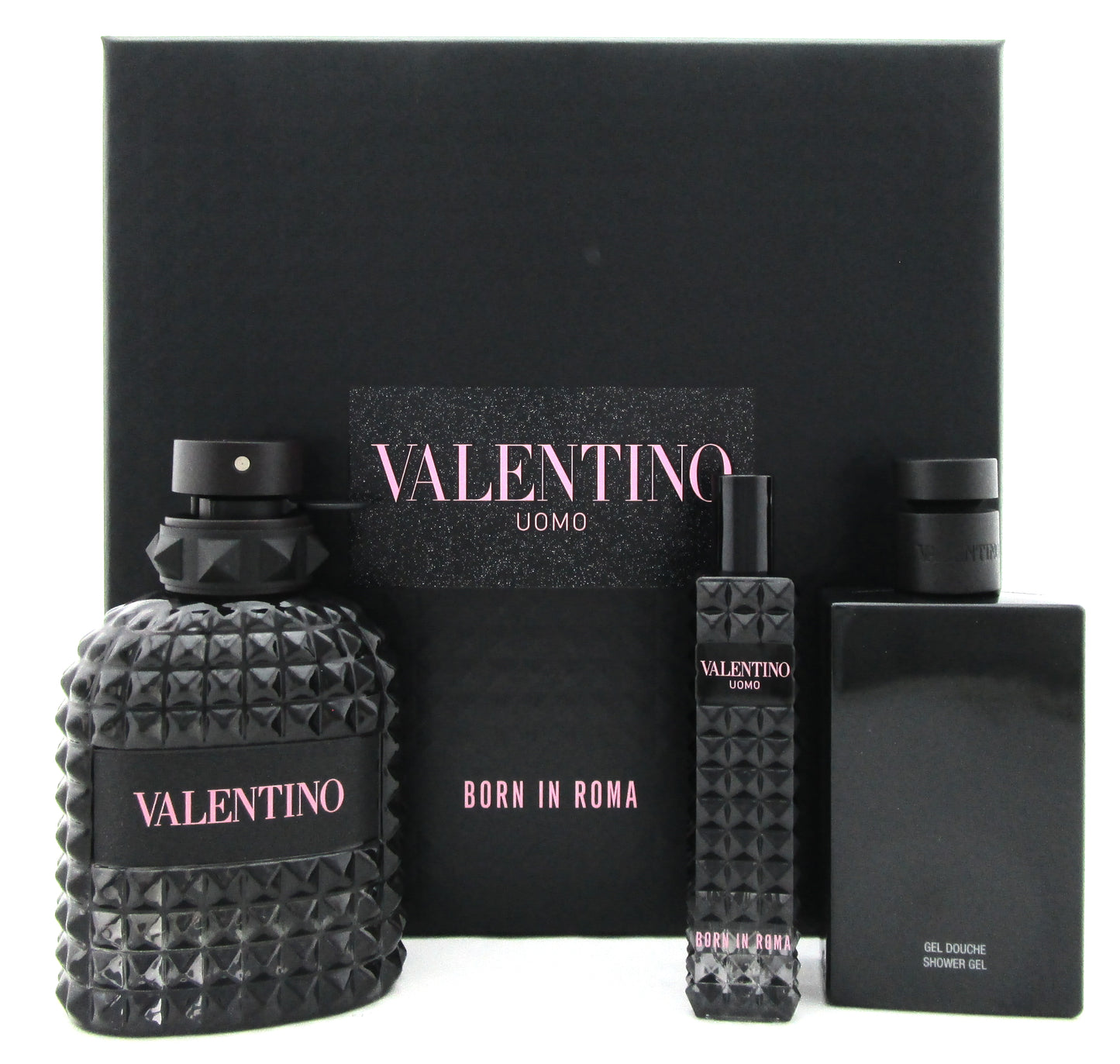 Valentino Uomo Born in Roma 3.4oz & 15ml EDT Spray+3.4oz Sh/Gel. New SET for Men.