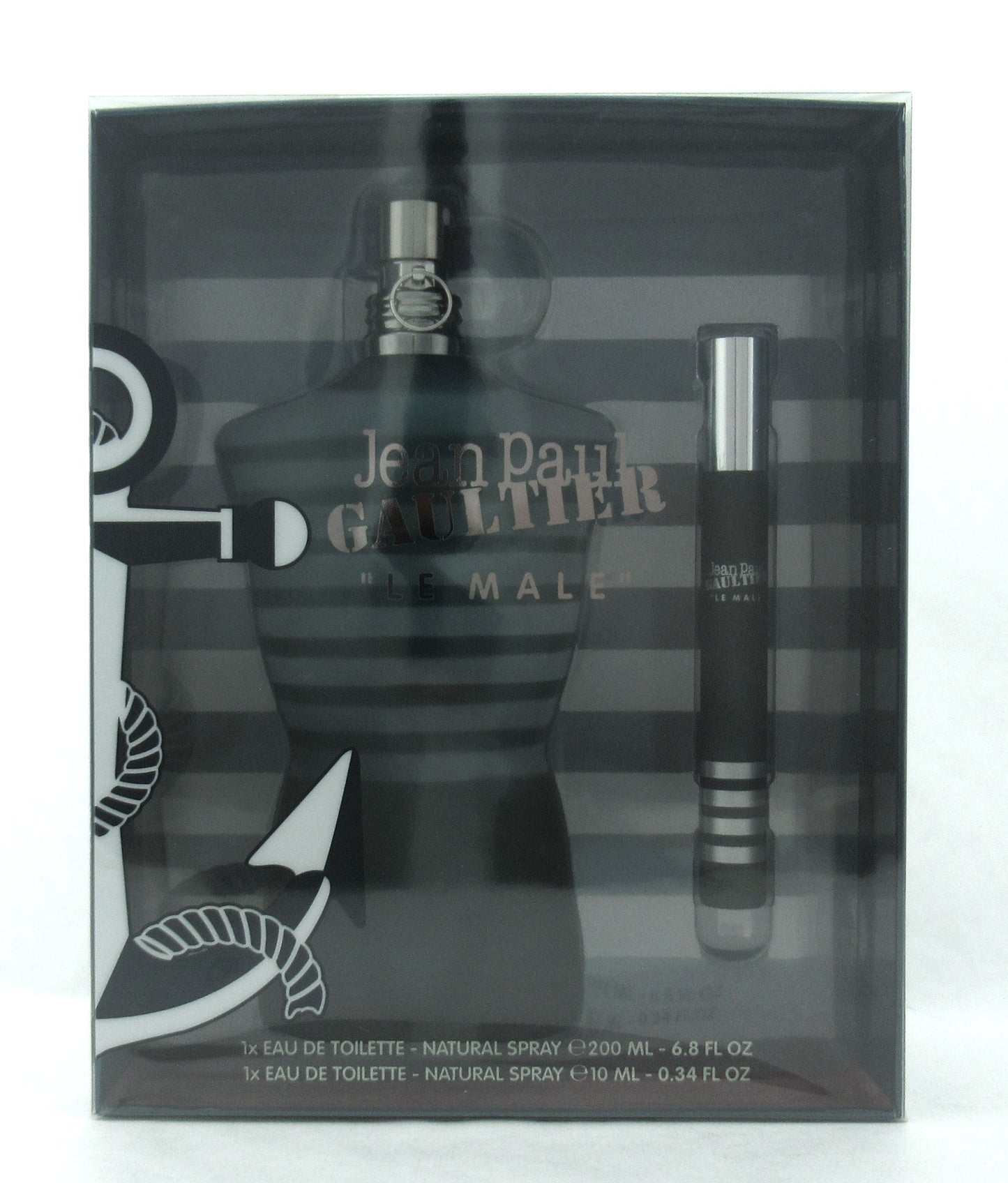 Jean Paul Gaultier Le Male 6.8 oz. & 10 ml. EDT Spray for Men New Set