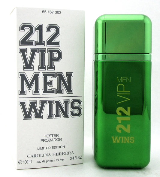 212 VIP MEN WINS by Carolina Herrera 3.4 oz. EDP Spray for Men. New Tester w/Cap