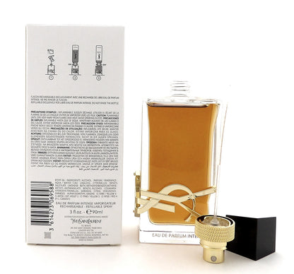 LIBRE by Yves Saint Laurent 3.0oz Eau de Parfum INTENSE Refillable Spray for Women. New Tester w/Cap
