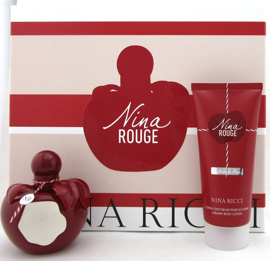 Nina ROUGE by Nina Ricci 2.7 oz.EDT Spray + 3.4 oz.Creamy Body Lotion. New Set.