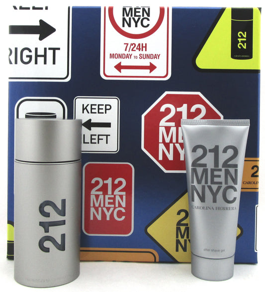 212 MEN NYC by Carolina Herrera 3.4 oz. EDT Spray+ 3.4 oz. A/Shave Gel. New Set