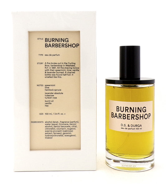 D.S. & Durga Burning Barbershop 3.4 oz. Eau de Parfum Spray for Men. New Sealed Box