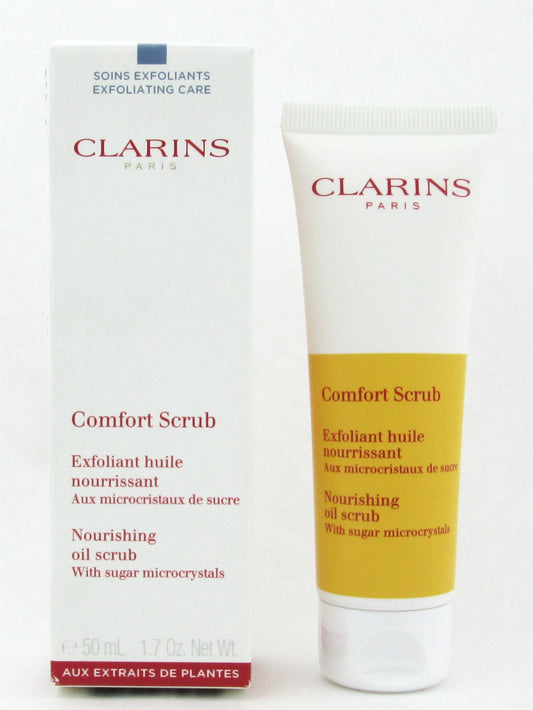 Clarins Comfort Scrub Nourishing Oil Scrub with sugar microcrystals 50 ml./ 1.7 oz. Damaged Box