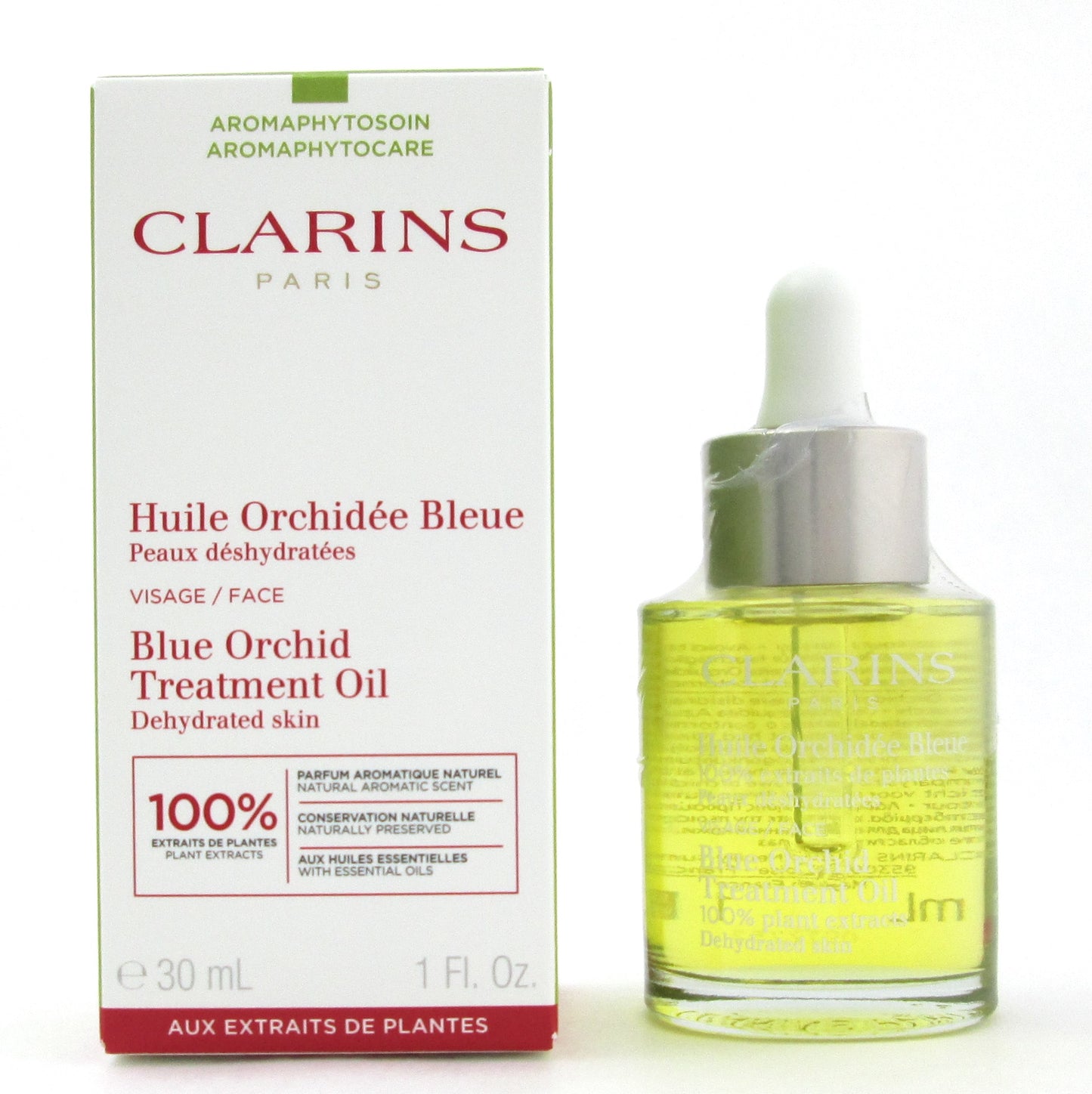 Clarins Blue Orchid Treatment Oil Face Dehydrated Skin 30 ml./ 1.0 oz. New In Box
