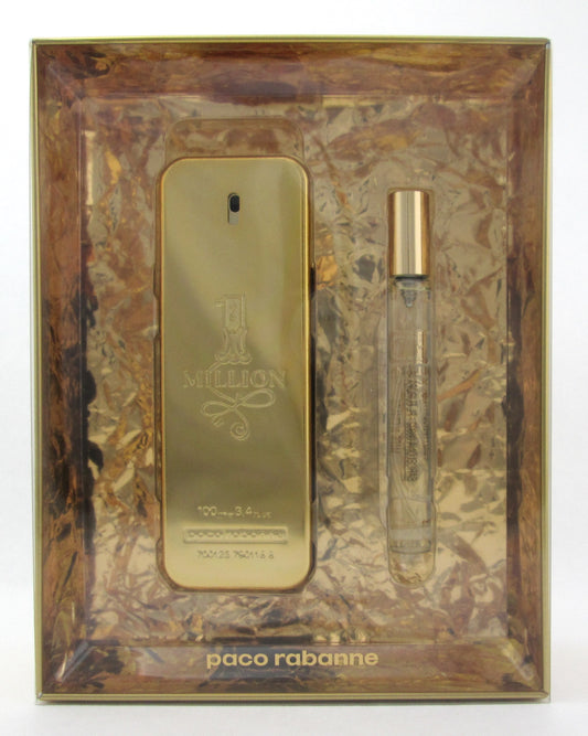 1 Million by Paco Rabanne Set for Men EDT Spray 3.4 oz. + EDT Spray 0.34 oz. New