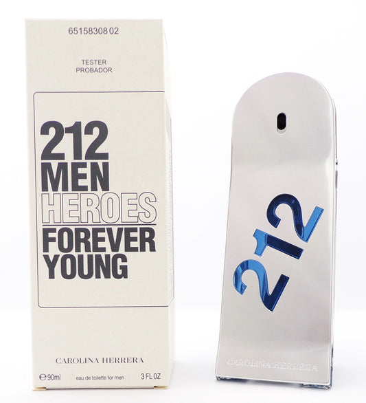 212 Men Heroes Forever Young by Carolina Herrera 3.0 oz. EDT Spray TESTER