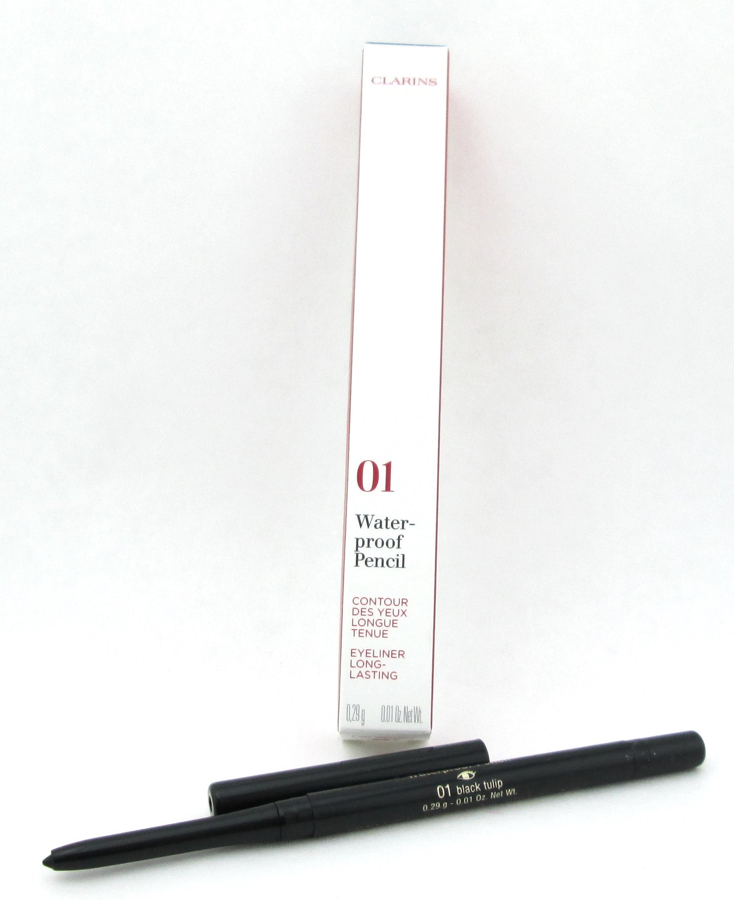 Clarins Waterproof Eye Pencil Black Tulip 01 Long Lasting 0.1 oz. Brand New