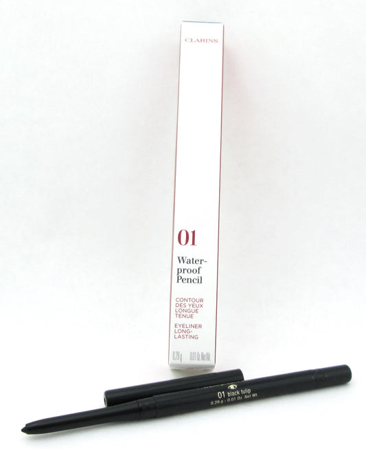 Clarins Waterproof Eye Pencil Black Tulip 01 Long Lasting 0.1 oz. Brand New