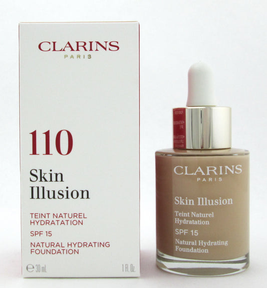 Clarins Skin Illusion Natural Hydrating Foundation SPF 15 # 110 Honey 1 oz. New