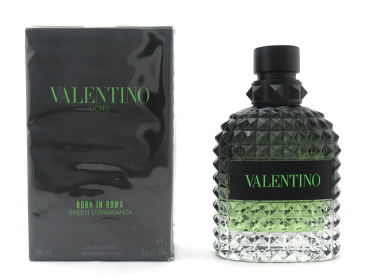 Valentino Uomo Born In Roma Green Stravaganza EDT Spray for Men 100 ml./ 3.4 oz. New Damaged Box