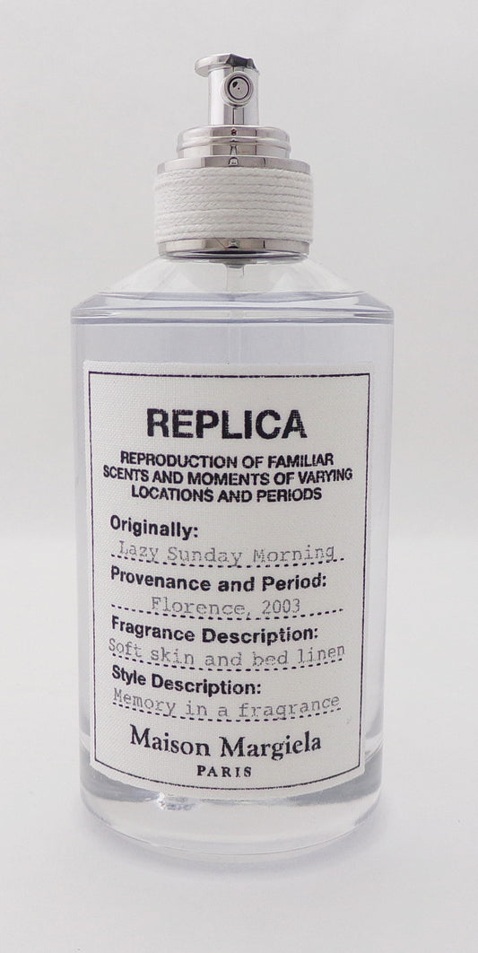 REPLICA Lazy Sunday Morning by Maison Margiela 3.4 oz. Eau de Toilette Refillable Spray Unisex NO BOX Lower Fragrance Level Damaged Sprayer