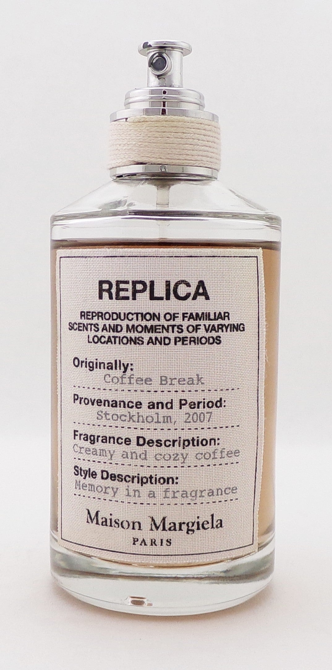 REPLICA Coffee Break by Maison Margiela 3.4 oz. Eau de Toilette Refillable Spray Unisex. NO BOX Lower Fragrance Level