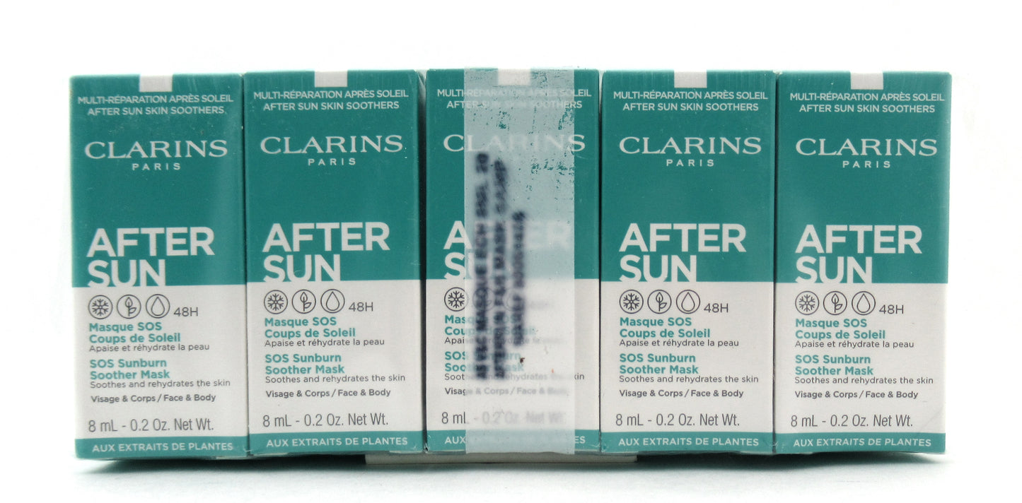 Clarins After Sun SOS Sunburn Soother Mask Face & Body 8 ml./ 0.2 oz. Sample Lot of 10
