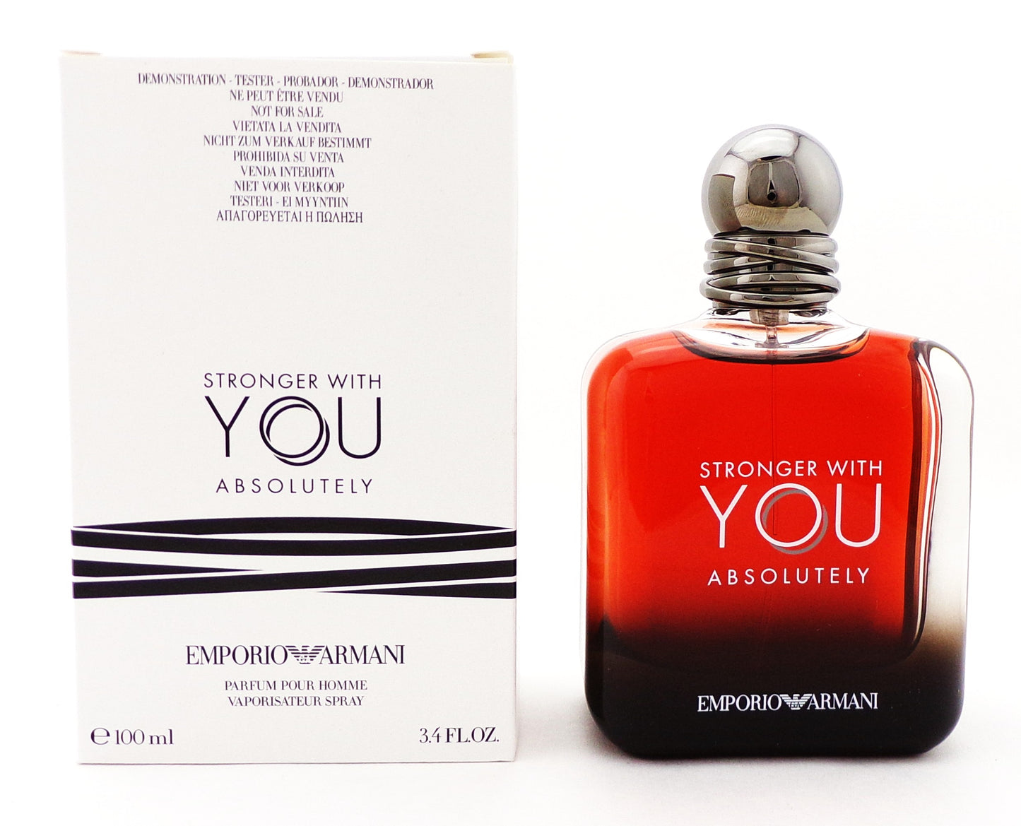 Stronger With You ABSOLUTELY by Giorgio Armani 3.4 oz. Parfum Spray for Men. New TESTER w/Cap