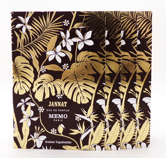 JANNAT by Memo Paris 0.05 oz. Eau de Parfum Sample Spray Unisex LOT OF 4 VIALS Brand New