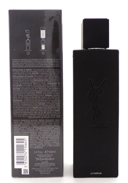 Yves Saint Laurent MYSLF 3.3 oz. /100 ml. LE PARFUM Refillable Spray for Men New Sealed Box