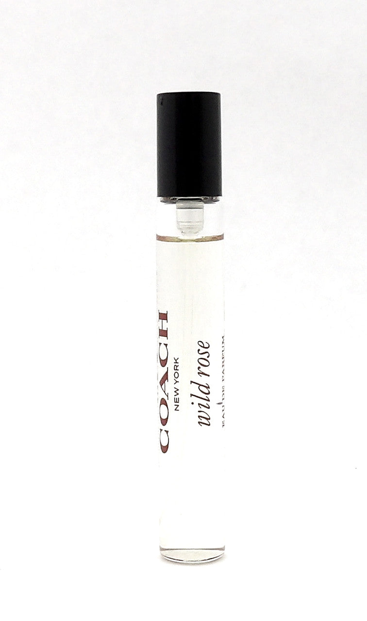 Coach WILD ROSE 0.25 oz./ 7.5 ml. Eau de Parfum Travel Spray for Women + Mini Pouch. New NO BOX
