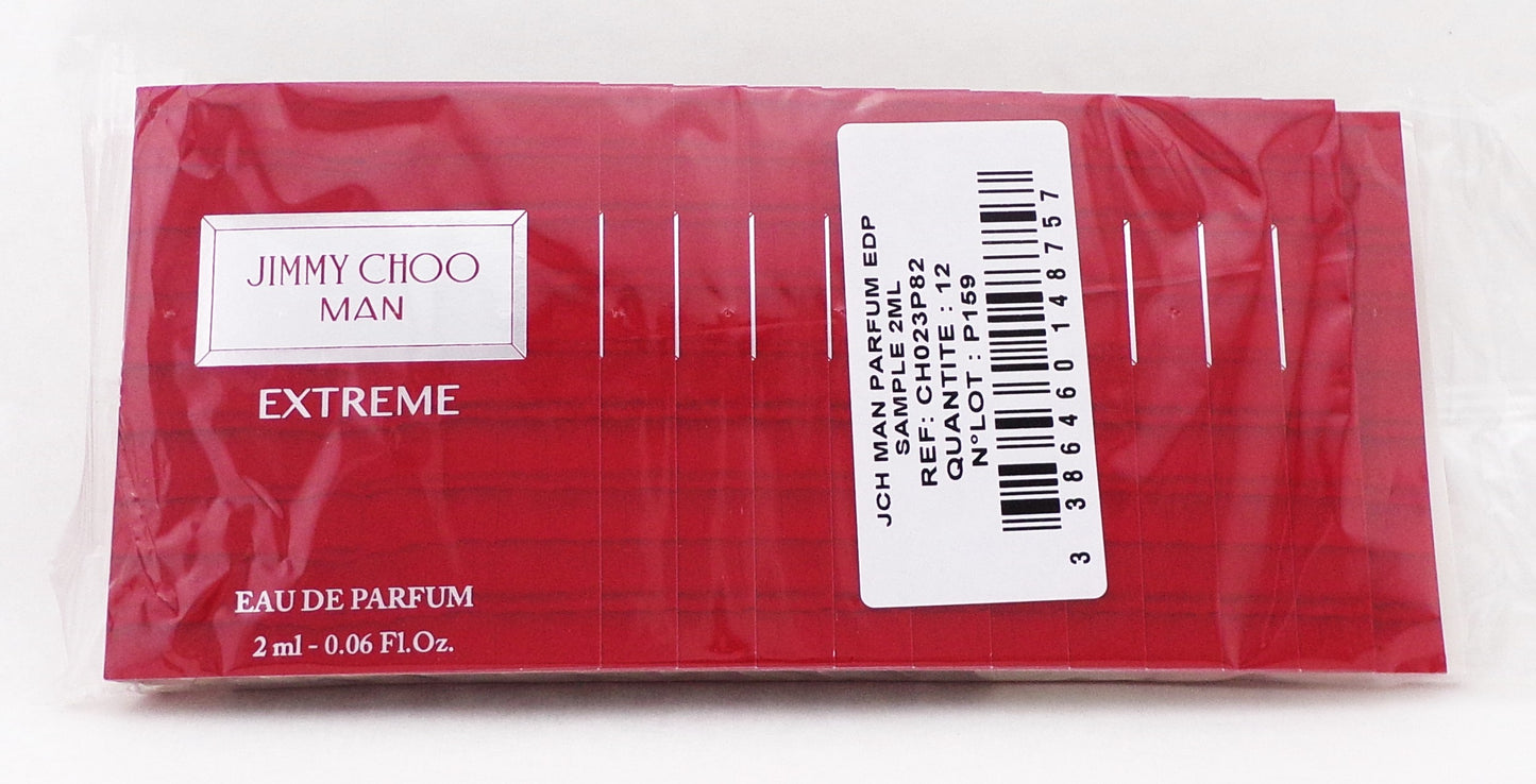 Jimmy Choo MAN Extreme  0.06 oz. Eau de Parfum Sample Spray for Men. New Sealed LOT OF 12 VIALS