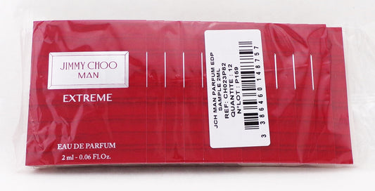 Jimmy Choo MAN Extreme  0.06 oz. Eau de Parfum Sample Spray for Men. New Sealed LOT OF 12 VIALS