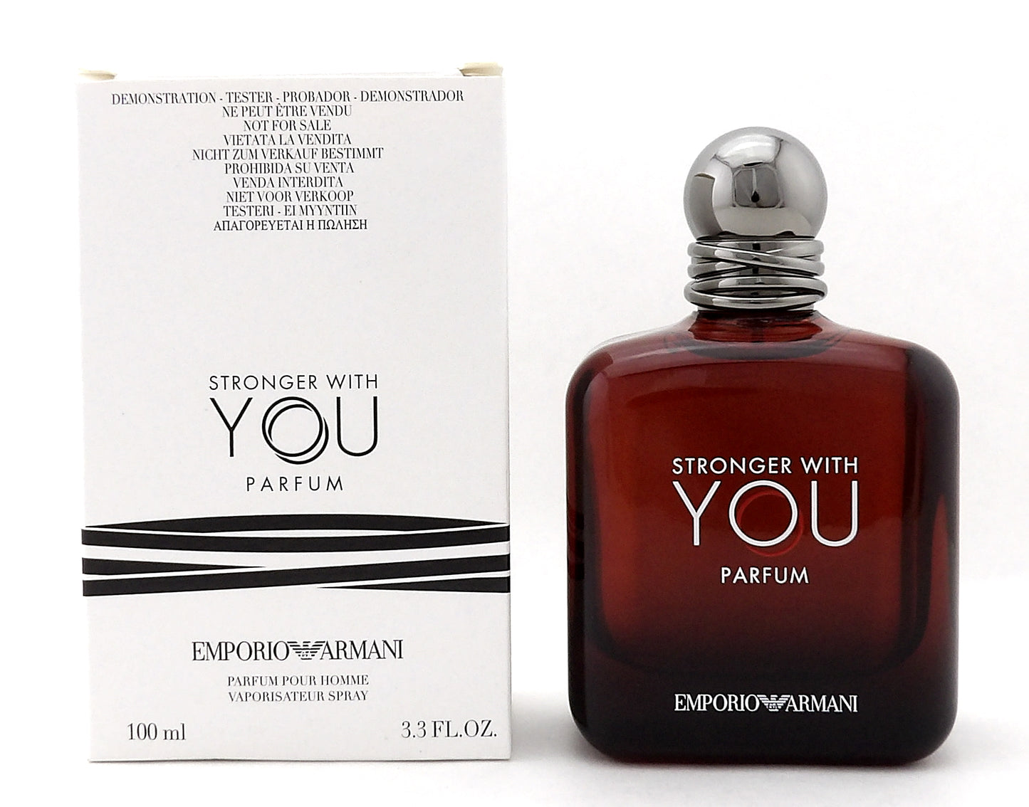 Emporio Armani Stronger With You 3.3 oz. Parfum Spray for Men. New Tester w/Cap