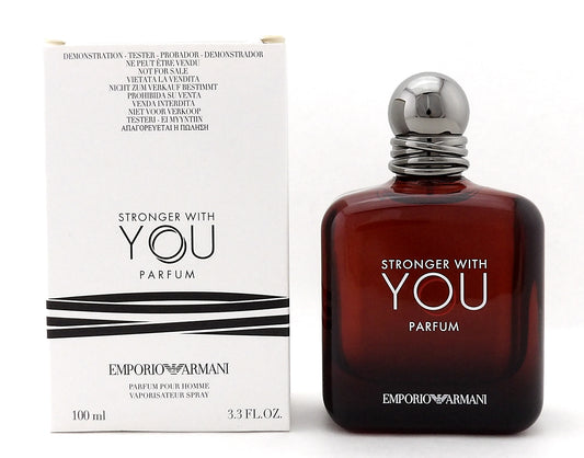 Emporio Armani Stronger With You 3.3 oz. Parfum Spray for Men. New Tester w/Cap